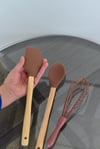 3 Lü Büyük Boy Bambu Spatula Seti / Kahverengi
