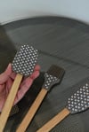 3 Lü Kapli Büyük Boy Bambu Spatula Seti / Kahve
