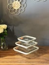 3 Lü Lena Kare Cam Kahvaltılık Kase Seti