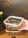 3 Lü Lena Kare Cam Kahvaltılık Kase Seti