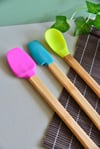 3 Lü Uzun Bambu Spatula Seti