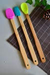 3 Lü Uzun Bambu Spatula Seti