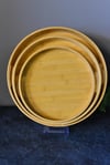 3 lü Yuvarlak Bambu Tepsi 30/35/40 cm