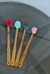 4 Lü Uzun Bambu Spatula Seti / Robert