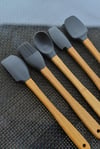 5 Li Mini Bambu Spatula Seti / Gri