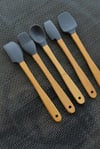 5 Li Mini Bambu Spatula Seti / Gri