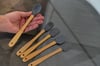 5 Li Mini Bambu Spatula Seti / Gri