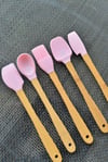 5 Li Mini Bambu Spatula Seti / Pembe