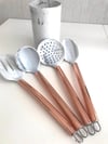 5 Parça Metal Saplı Silikon Servis Seti
