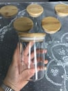 6 ADET 300 ML BAMBU KAPAKLI CAM KAVANOZ