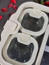 6 Lı Cam Kahvaltılık Seti - Krem