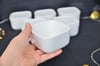 6 Lı Porselen Kare Kapaklı Kase 