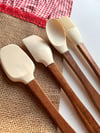 Akasya Saplı 4 Lü Mini Spatula Seti / Krem