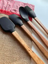 Akasya Saplı 4 Lü Mini Spatula Seti / Siyah