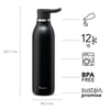 Aladdin City Loop Thermavac eCycle Paslanmaz Çelik Su Şişesi 0.60 Lt - Siyah