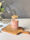 Bambu Kapaklı Cam Pipetli Kaktüs Kupa  430 ML - Pembe