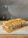 Bambu Tepsili Borosilikat Cam Kahvaltılık Seti
