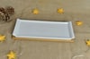 BAMBU TEPSİLİ DİKDÖRTGEN PORSELEN TABAK 33.5X14.5 CM