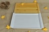 BAMBU TEPSİLİ DİKDÖRTGEN PORSELEN TABAK 29.5x20 CM