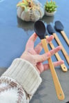 Bella 4 Lü Mini Bambu Spatula Seti / Siyah
