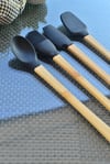 Bella 4 Lü Mini Bambu Spatula Seti / Siyah