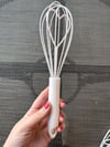 Beyaz Kalpli Silikon Çırpıcı - 26 cm / 1 Adet