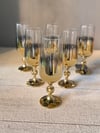 Bohemia Titanyum Gold Kahve Yanı Cam Bardak 6 lı - 180 CC