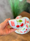 Cherry Much Collection Porselen 7 Parça Kase Seti - Pink
