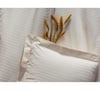 Elegant Stripe Saten Çift Kişilik Nevresim Takımı Ekru