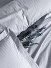 Elegant Stripe Saten Çift Kişilik Nevresim Takımı Gri