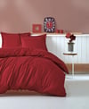 Elegant Stripe Saten Çift Kişilik Nevresim Takımı Bordo