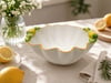 Festa Limon Yuvarlak Porselen Sunum Derin Kase - Hand Made