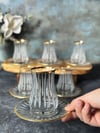 Kalın Dik Çizgi 6 Kişilik 12 Parça Gold Çay Seti