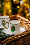 Limoges 2 Kişilik Kahve Fincanı Takımı - Yeşil Paket