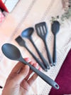 Linda 5 Li Mini Silikon Spatula Seti - Gri