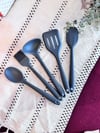 Linda 5 Li Mini Silikon Spatula Seti - Gri