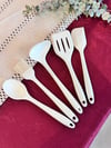 Linda 5 Li Mini Silikon Spatula Seti - Krem