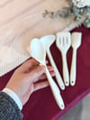 Linda 5 Li Mini Silikon Spatula Seti - Krem