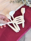 Linda 5 Li Mini Silikon Spatula Seti - Krem
