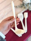 Linda 5 Li Mini Silikon Spatula Seti - Krem