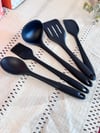 Linda 5 Li Mini Silikon Spatula Seti - Siyah