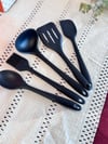 Linda 5 Li Mini Silikon Spatula Seti - Siyah