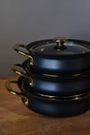 Meridian Siyah 3 Lü Granit Sahan Set