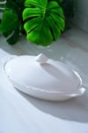 Nirvana Porselen Oval Büyük Kapaklı Kase / Fırın Kabı - 34 cm / 1 Adet