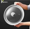 Orta Boy Silikon Cam Tencere Kapak / Gri / 1 Adet