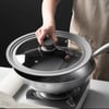 Orta Boy Silikon Cam Tencere Kapak / Gri / 1 Adet