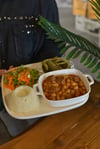 Porselen Kare Kulplu Derin Büyük Boy Meze Tabak 14 cm / 1 Adet