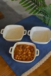 Porselen Kare Kulplu Derin Büyük Boy Meze Tabak 14 cm / 1 Adet