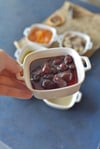 Porselen Kare Kulplu Derin Küçük Boy Meze Tabak 10 cm / 1 Adet