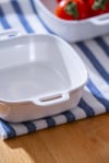 Porselen Kare Kulplu Derin Küçük Boy Meze Tabak 10 cm / 1 Adet